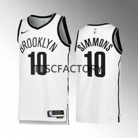 Camiseta Hombre Brooklyn Nets Ben Simmons 10 Nike 2022-23 Association Edition Blanco Swingman